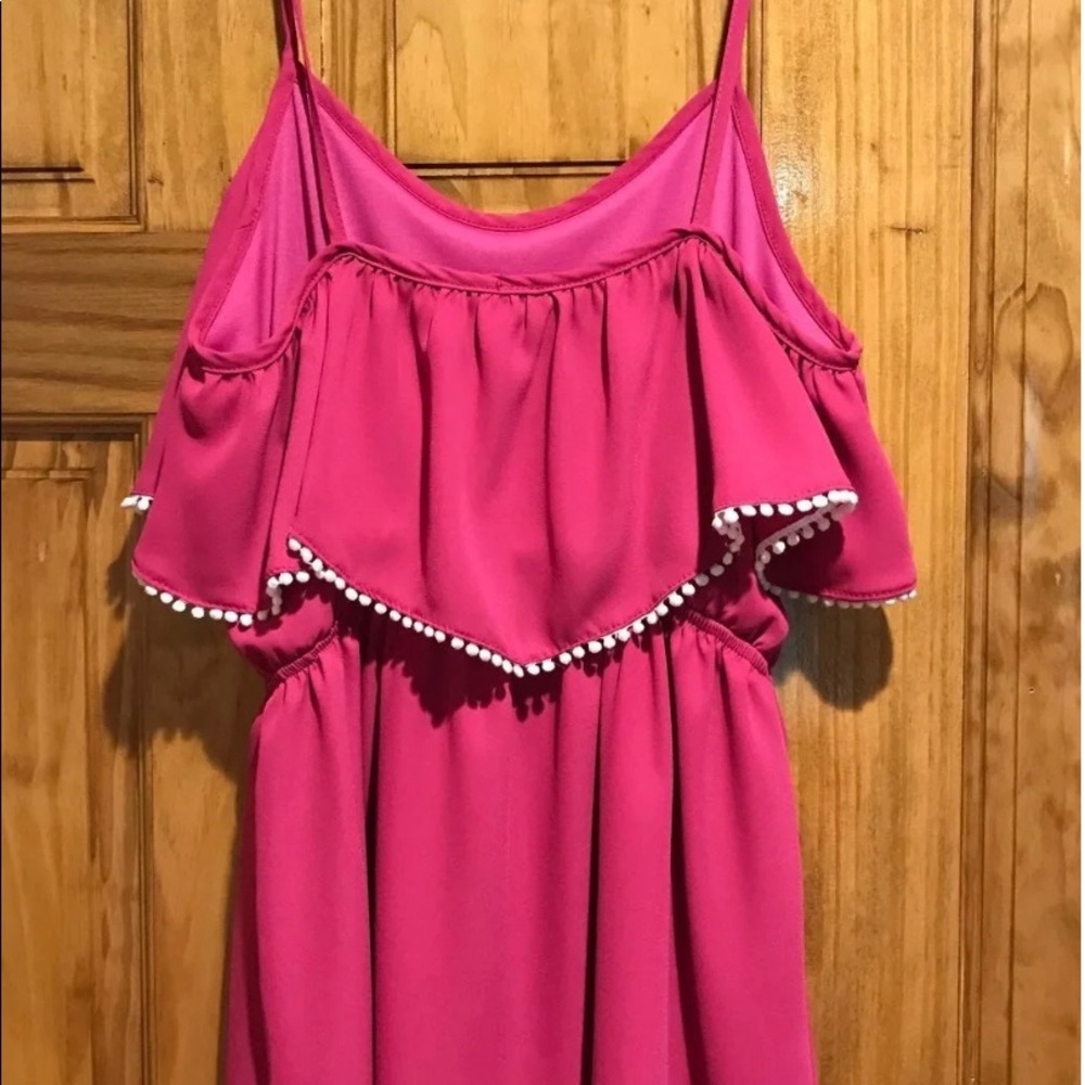 Magenta Mini Dress Sz 8 - 10 Medium NWT 
w/White Cotton Ball Tassels - Picture 15 of 16